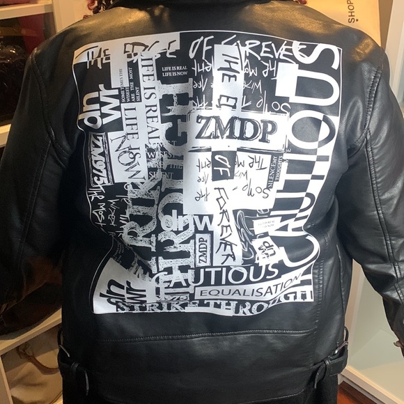 Zara Oversized Faux Leather Moto Jacket in great Preloved condition - Picture 5 of 6